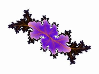 Purple pink red fractal, illustration of an background with butterflies