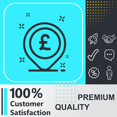 Map pointer with pound sign icon. Social media sign. Vector illustration