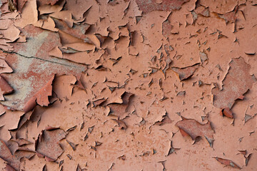 Peeling paint on the wall. Old painted wall. 