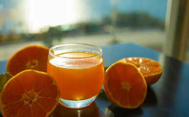 Drink. Fresh tangerines juice