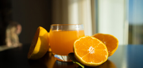 Drink. Fresh tangerines juice