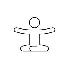 Yoga and meditation Icon vector set. Black and White Relax symbol. Lotus position.