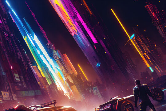 Cyberpunk Wallpaper 4K, Futuristic, Neon background