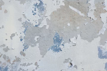 Papier Peint photo autocollant Vieux mur texturé sale White grunge old concrete stucco wall texture background. Abstract weathered peeled plaster wall with falling off flakes of paint background