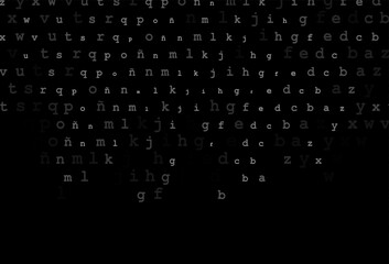 Obraz premium Dark silver, gray vector pattern with ABC symbols.
