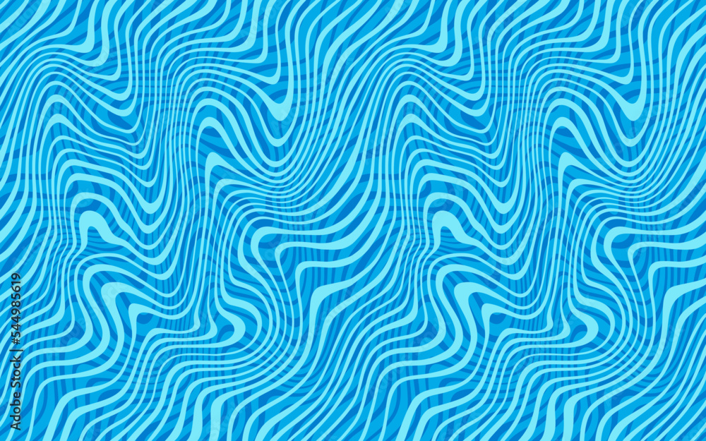 Poster wavy seamless water pattern in blue color. abstract vector swirl background. illustration of flow wa
