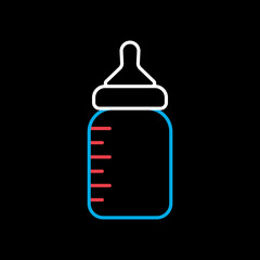 Baby feeding bottle isolated vector icon