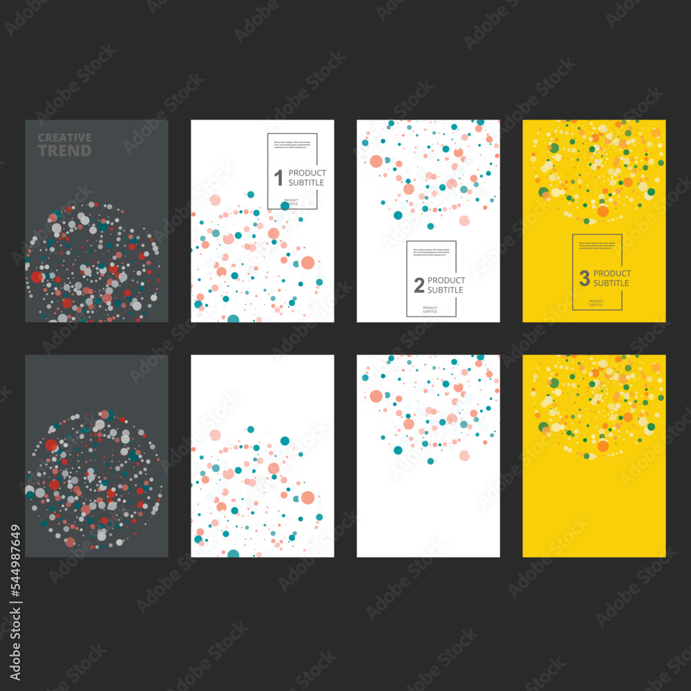Poster Circles design elements. Modern brochure background. Graphic simple shapes design for annual report, presentation, technology manual. Vector frame with cover templates