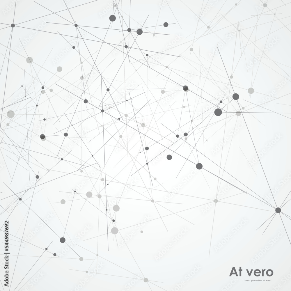 Aufkleber Geometric connected line and dots. Simple technology graphic background. Vector polygonal concept design