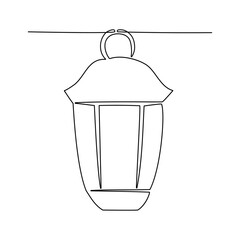 Continuous line drawing of lantern for ramadan kareem. Vector illustration