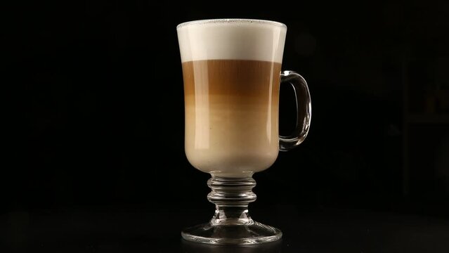 Coffee latte cappuccino in a glass.
