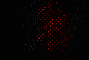 Dark red vector texture with playing cards.