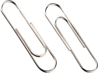 Silver Paper Clips - Isolated