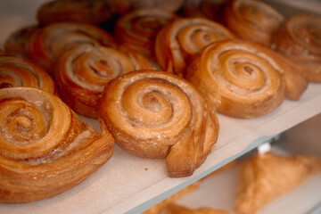 Festive treat, dessert. A set of puff buns close-up