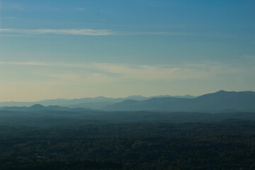 Naklejka premium silhouetted blue ridge mountain layers