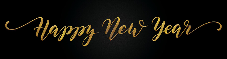 Happy new year golden calligraphy design banner