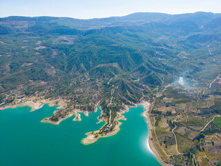 The dam built to generate energy on the Ermenek Stream in Mersin Mut district