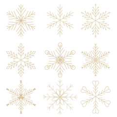 A set of Christmas snowflakes on a white background
