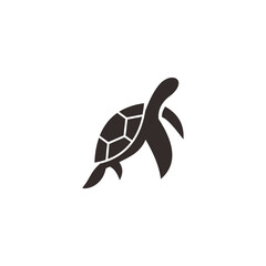 Tortoise logo, Turttle black vector