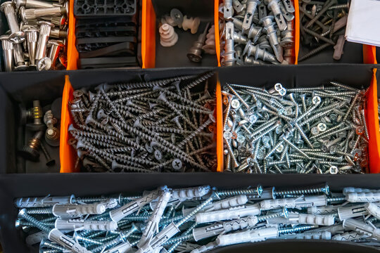 Storage box for bolts, nuts, screws