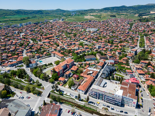 Aerial view of Historical town of Panagyurishte, Bulgaria