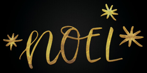 Obraz premium Noel golden calligraphy design banner