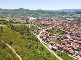 Aerial view of Historical town of Panagyurishte, Bulgaria