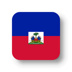 Haiti flag - flat vector square with rounded corners and dropped shadow.