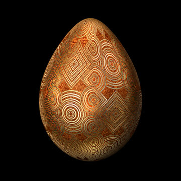 Translucent Egg with Golden Patterning