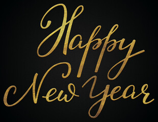 Happy new year golden calligraphy design banner