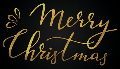 Merry Christmas golden calligraphy design banner