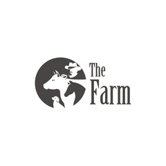 The Farm Logo, animal head silhouette vector