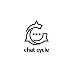 intial c chatting logo vector