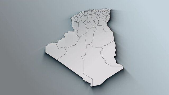 Africa Continent Map Showing Algeria Country Highlighted