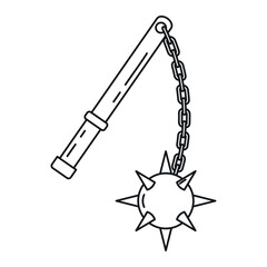 Isolated mace weapon medieval icon Vector