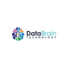 Brain technology logo template, Digital abstract logo