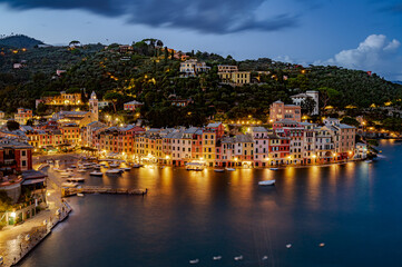 Fototapeta na wymiar Townscape of Portofino by night