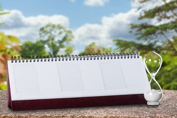 Classic blank table office calendar on desk