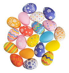 Easter eggs painted in different colors