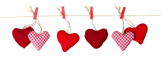 Valentines Day background with red hearts.