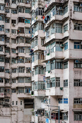 Obraz premium Old crowded apartment in Quarry Bay, Hong Kong