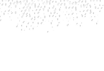 Light silver, gray vector background with gender symbols.