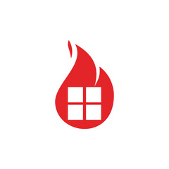 home Fire Logo Design Illustration