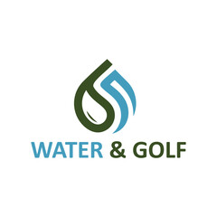 water and golf drop combination logo design