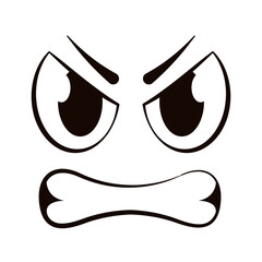 Flat angry expression emote avatar Vector