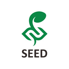 green leaf, letter s leaf logo design