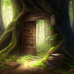 bookstore in the forest