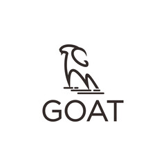 Strong goat icon line outline logo design