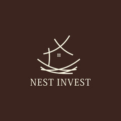 Nest logo design, Home vector template design