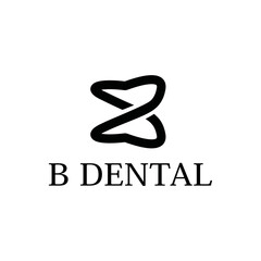 Initial letter b with Tooth Icon for Dental Health Care and Dental Clinic, Dentistry Business Logo Idea Template